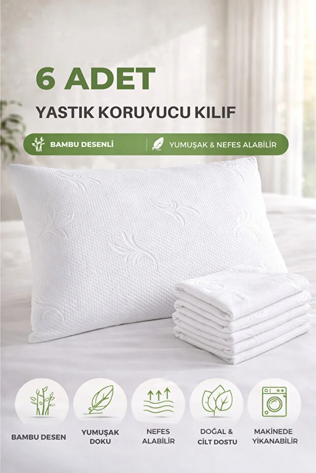 Formeya Fermuarlı 6 Adet Beyaz Yastık Koruyucu Alez Formeya Fermuarlı 6 Adet Beyaz Yastık Koruyucu Alez